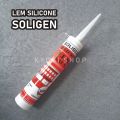 Lem Kaca Lem Silicone Silikon Sealant Aquarium SOLIGEN Warna Putih Hitam Clear Bening Paket Gun Tembakan Lem Sealant. 