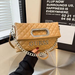 Guess For 18x5x28cm Fashion diamond grid bag 2025 popular handbag single shoulder chain crossbody bag