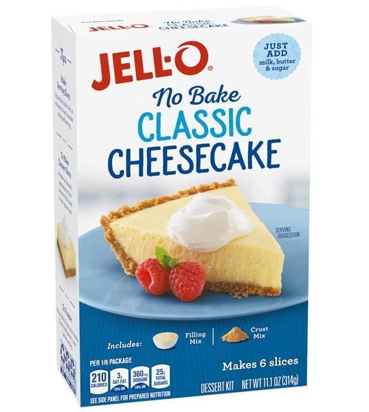 Jell-O No Bake Classic Cheesecake 314g. เจลโล่ แป้งอเนกประสงค์ สำหรับทำ ...