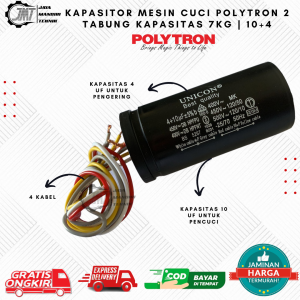 KAPASITOR MESIN CUCI POLYTRON 2 TABUNG KAPASITAS 7KG | 4+10