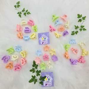 Set 8 cái cào đỉnh nhựa nhám kẹo ngọt gắp tóc mái kẹp càng cua mini kẹp tóc nữ hàn quốc cute phụ kiện bé gái - thương hiệu Vợ Chồng Tôi