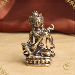 Decor Mini Tượng Ngài Saraswati Diệu Âm Thiên Nữ Tượng Nhỏ Phật Giáo Trang Trí Bằng Đồng Thau - Đồ Đồng Thuận Tâm