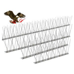 Stainless Steel Bird Spikes Easy To Install Bird Deterrent Strips Devices 10 Feet Coverage for Squirrel Cat Raccoon Animal