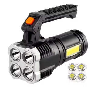 LED flashlight USB charging COB Side Lights Portable Handheld Torch for Emergencies Rechargeable Flashlight - Keimav