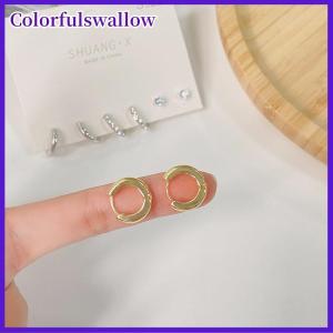 Colorfulswallow 1 bộ thời trang mới Vòng tròn kim loại thả bông tai nhỏ cho phụ nữ xu hướng mặt dây chuyền xuyên Bông tai Bộ đồ trang sức quà tặng