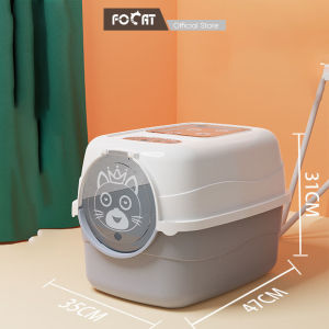 FOCAT Pet Litter Box Kucing Tertutup Super Besar M62 / Tempat Pup Toilet Pasir Kucing GRATIS Sekop