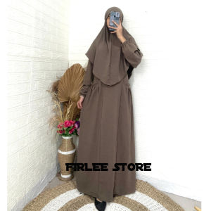 BAJU MUSLIM ELMIRA SET HIJAB KHIMAR BAHAN CRINKLE M L XL