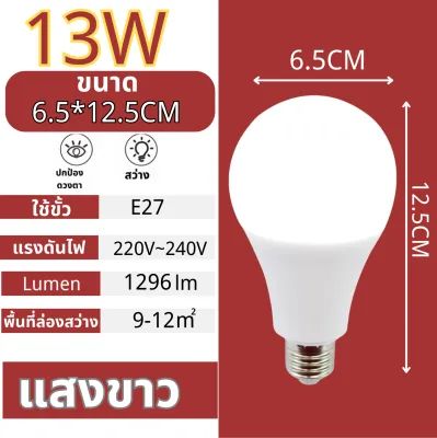 หลอดไฟ LED A-BULB ประหยัดพลังงาน 3W/5W/7W/9W/13W/15W/18W/24W ขั้วเกลียว E27 รับประกัน 2 ปี