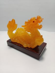 [ Tượng Vạn Phước] Tượng Rồng nằm cầm ngọc Tượng Rồng Phong Thủy Mang Lại May Mắn Tài Lộc Rồng Mạ vàng  Xanh ngọc  Vàng cam
