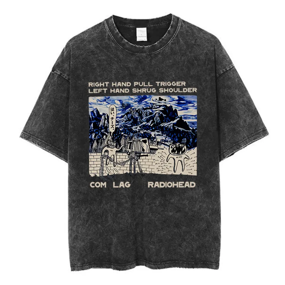 Radiohead Rock Band OK Computer Vintage Washed T-shirt Men Women