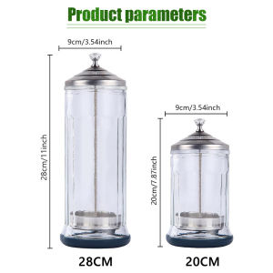 Disinfecting Jar Sanitizing Jar Barber Elite Salon Supplies Tools Sterilizing Disinfectant Jar For Professional Barber Shop Salon Manicurist Stainless Steel Glass Disinfection Jar Filter Clean Sterilization Container Beauty Hair Salon Tools Supplies