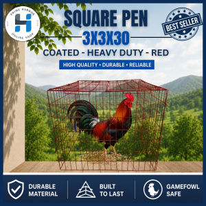 Heavy Duty Square Pen 3x3x3 Red / Coated chicken / Cock cage/game fowl / Kulungan ng manok