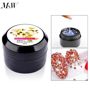 MS.W 3ml/8ml Nail Art Rhinestones Glue Gel Transparent Strong Drill Glue Crystal Rhinestones Decorations Adhesives Gel Nail Portable Manicure Tools