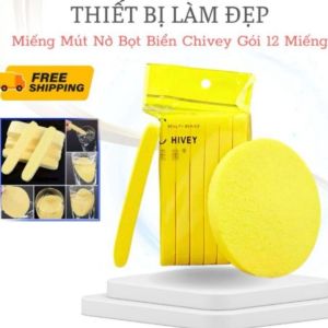 Miếng Mút Nở Bọt Biển Chivey Gói 12 Miếng - Giải Pháp Làm Sạch Da Hiệu Quả