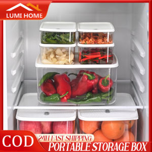 Portable Food Storage Box Kitchen Refrigerator Meat Sealed Fresh Box Plastic Fridge Kitchen Organizer Lunch Containers