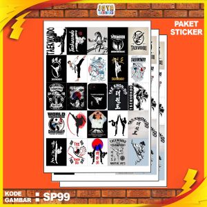 GAMBAR STICKER TAEKWONDO / STIKER TAEKWONDO / PAKET STIKER TAEKWONDO PER 25 PCS / KODESP99