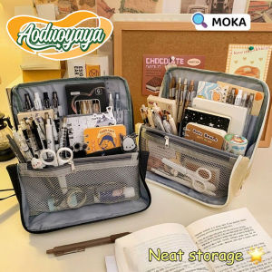 Aoduoyaya Pencil Case Standable Multi-Layer Large Capacity Classified Stationery Cosmetics Organizer Student Kotak Pensil