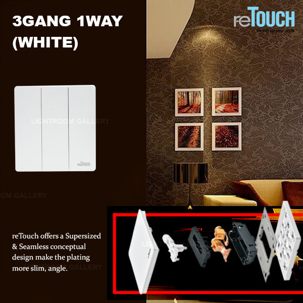 [SIRIM] Retouch Ultra Rimless White ON/OFF Switch / Slim Switch Ultra ...