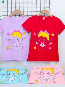 Baju anak perempuan paket 4pcs untuk usia 1-10 tahun Baju anak import lengan pendek kaos anak cewek harga murah Fhasion anak perempuan bunda model terbaru Pakaian import anak perempuan bahan adem dan nyaman dipakai