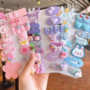 Bộ kẹp tóc trẻ em 14 món dễ thương không làm hư tóc set kẹp tóc hoạt hình cho bé gái kẹp tóc nữ kẹp tóc bé gái dây thun cột tóc