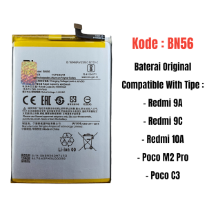 Baterai For Xiaomi Redmi 10A Redmi 9A Redmi 9C Poco C3 Poco M2 Pro Batre BN56 Battery