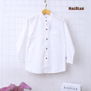 Macbear Kemeja Koko Anak Laki-laki Lengan Panjang Kerah Shanghai Ezra Pocket 2 - 10 Tahun