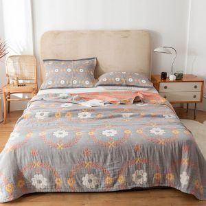 Phong cách Hàn Quốc có thể giặt bông khăn gạc chăn mềm mại và thân thiện với da Máy điều hòa Ga Trải Giường