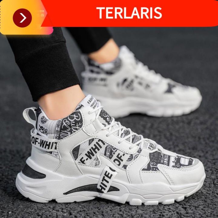 [READY STOCK]. kasut sport lelaki kasut jalan lelaki jogging lelaki sneakers casual Spring tinggi untuk membantu sukan kasut pasang lama versi Korea trend kasut lelaki penambahan tinggi kasut pelajar kasut kanvas kasut putih