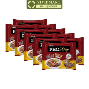 [SET 10 GÓI] - MASAN - Chinsu Phở Story GÓI 131g (CÓ THỊT THẬT) Phở Thìn bờ hồ ăn liền Phở bò truyền thống nước trong