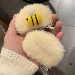 Fashion Angel Girl Dễ thương Bear-Ears hình băng đô lông cho nữ ngọt ngào ong hoạt hình kẹp tóc cho sinh viên món quà sinh nhật