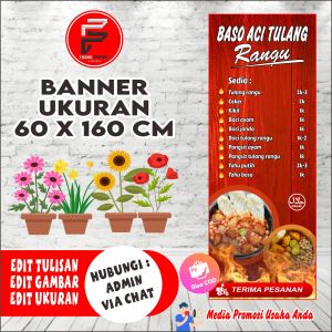 Banner Bacitul / Banner Baso Aci Tulang / Banner Makanan Bacitul / Banner Jajanan Bacitul / Banner Ukuran 60x160 cm Bisa COD