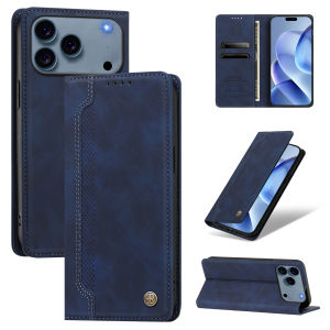 Vintage Magnetic Flip Wallet Phone Case For iPhone 18 Pro Max 17 air 16 plus 15 14 Premium PU Leather Multi Card Slots Kickstand Cover Shockproof Business Protective Casing