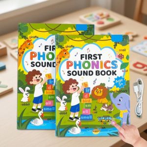 Baby‘s Mommy Interactive English Talking Sound Book Early Educational Phonics Learning Toy USB Rechargeable Preschool Toddler Learning Aid Sturdy Pages For Kids Aged 3 Plus