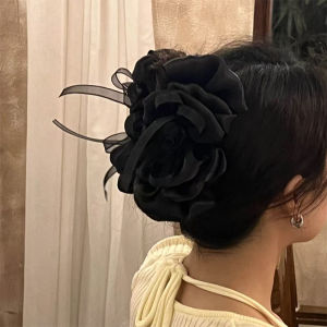 YAFEN Sweet Fashion Rose Bow Hair Clip For Women Girls Mesh Gentle Elegant Shark Clip Temperament Versatile Hair Accessories Gifts