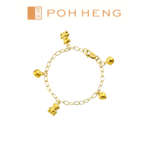 Poh Heng Jewellery 22K Baby Charm Bracelet in Yellow Gold[Price By Weight]
