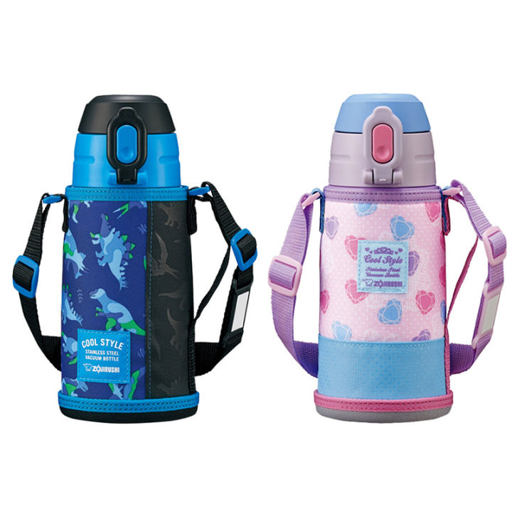 Zojirushi For Kids กระติกน้ำสุญญากาศเก็บความร้อน/เย็น สำหรับเด็ก กระติกน้ำเด็กพร้อมกระเป๋าสะพาย เก็บความร้อน-ความเย็น กระติกน้ำเก็บอุณหภูมิ  กระบอกน้ำกระติกน้ำสแตนเลส ไปโรงเรียน สำหรับเด็ก ฝาล็อครุ่น : SP-JB06