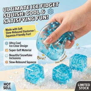 🧊Summer Fun Stress Relief Cube Fidget Toy/Water Cube Squeeze Toy/Decompression Toys For Kids/Soft Silicone/Relieve Stress/Portable/Handheld/Great Gift – 夏日清爽水立方捏捏乐解压玩具