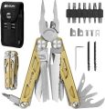 BIBURY Multitool Pliers Pro BI2045, Foldable Multitools with Replaceable Wire Cutters and Saw, Stainless Steel Multi Tool w/Upgraded Scissors and Screwdriver Set, Ideal for Camping, Fishing, Survival. 