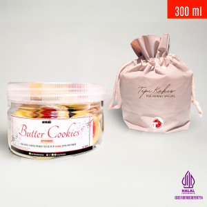 Kue Kering Butter Cookies Selai Stroberi Toples 300ml