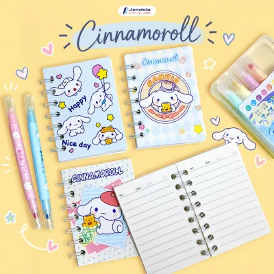 Notebook Mini A7 Ring 80 Lembar Buku Catatan Kecil Bergaris Motif Cute Loopy Cinnamoroll Shinchan Capybara Kuromi ATK