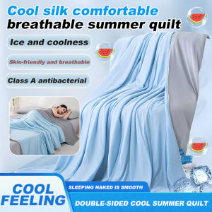 【Hot Sale】Summer Cooling Blanket / Aircon Lightweight Duvet / Breathable Single Layer Bedding /Moisture Wicking Bed Cover for Tropical Climate/Cooling Aircon Comforter/Soft Single Layer Blanket for AC Rooms/Machine Washable