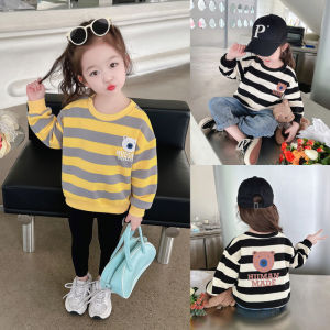 เสื้อสเวตเตอร์เด็กฤดูใบไม้ผลิเวอร์ชั่นเกาหลีของเด็กผู้หญิงลายหัวหมีน่ารักท็อปส์ซูแฟชั่นจัมเปอร์เด็กผู้หญิงฤดูใบไม้ผลิ