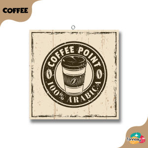 TENNESY Hiasan Dinding Kafe Kopi Coffee Shop Bean 20x20CM Pajangan Kayu Dekorasi Kafe