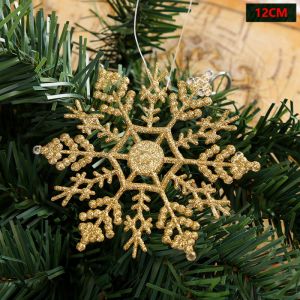 CHUAN 12Pcs 10/12/16 cm Bông tuyết vàng Nhiều màu sắc Nhựa tuyến Trang trí cây thông Noel màu trắng Chất lượng cao. Đồ trang trí Giáng sinh cho tiệc Giáng sinh Dành cho Giáng Sinh Quyến Rũ