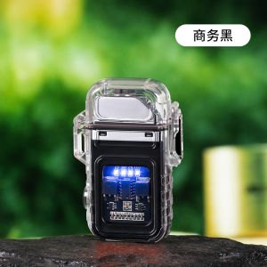 Bật lửa sạc điện USB vỏ ngoài trong suốt kết hợp với đèn Led chiếu sáng