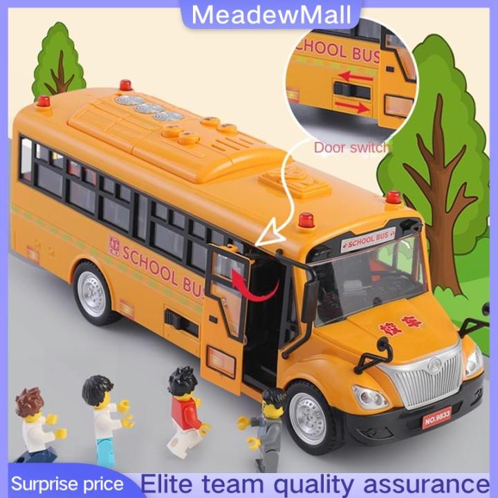 Meadewmall School Bus Large Boy Children School Bus Toy Simulation Car 