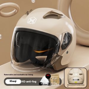 HUIESON Mũ bảo hiểm xe máy điện cho nữ và nam mũ bảo hiểm nửa đầu Pin điện mũ bảo hộ ấm mùa đông