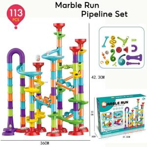 Marble Toy Premium SetSTEM Educational Building Block ToyMarble Track Race Set with 50 Glass Marbles for Boys & GirlsConstruction Building Blocks Toys for Kids