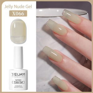 XEIJAYI 7.3ml Gel Nail Polish Ice Transparent Apricot Nail Polish Gel Popular For Nail Art