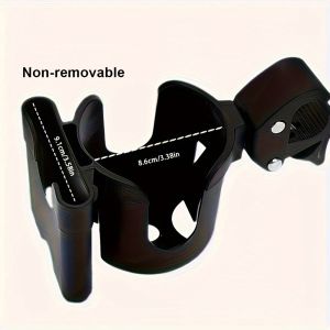 LITTLEX 1Pcs Phổ quát Giá đỡ cốc xe đẩy 2 trong 1 Có giá đỡ điện thoại Giá đỡ cốc đồ uống 360 độ Giá đỡ chai Dành cho xe lăn